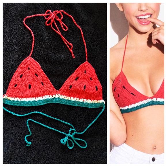 Rehab Other - REHAB 🍉Watermelon Crochet Bikini Top